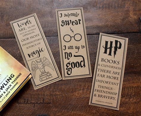 Harry Potter Bookmarks, Bag and Quotes