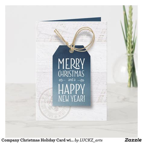 Company Christmas Holiday Card with Logo | Zazzle | Holiday design card ...