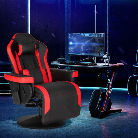 Massage Video Gaming Chair Recliner Swivel Racing Chair with Bluetooth ...