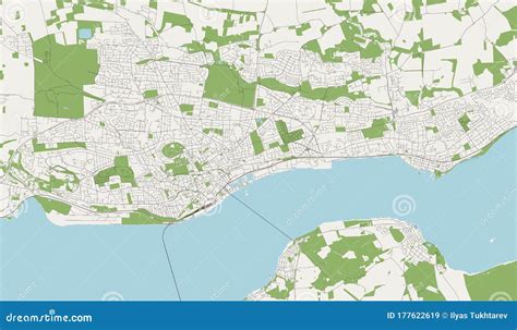 Map of the City of Dundee, Scotland, UK Stock Illustration ...