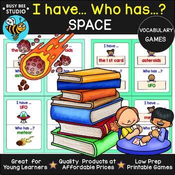 Vocabulary Games I have who has | Space Words by Busy Bee Studio