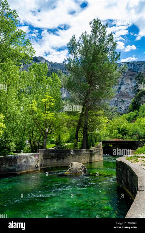 South of France, view on small touristic Provencal town of poet ...