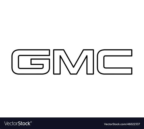 Gmc brand logo symbol name black design car usa Vector Image