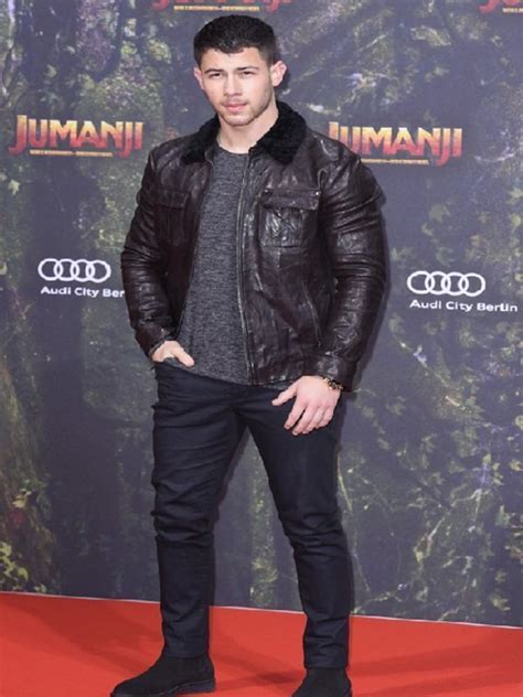 Nick Jonas Jumanji Premiere Leather Jacket