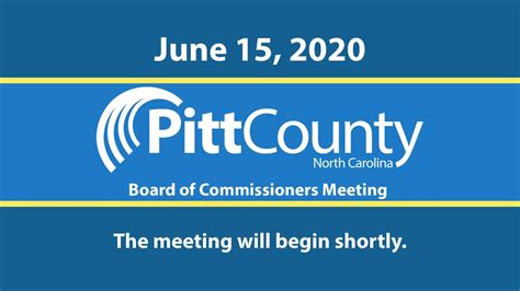 Pitt County Board of Commissioners Meeting for June 15, 2020 - YouTube