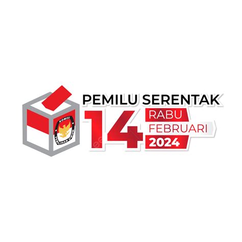 Logo Pemilu Indonesia 2024 Dengan Teks Serentak 14 Februari Vektor ...