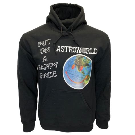 Travis Scott Astroworld Hoodie Put on a Happy Face - Custom City