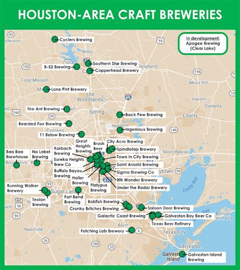 Clear Lake Wine Tasting: Beer Infographic: Map of Houston-Area Craft Breweries