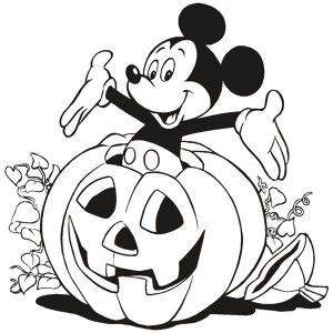 Pumpkins, Mickey Mouse Came Out From Pumpkins Coloring Page: Mickey Mouse Came … | Free ...