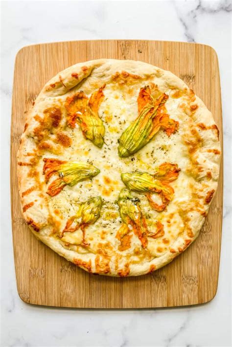 Zucchini Flower Pizza Recipe - This Healthy Table