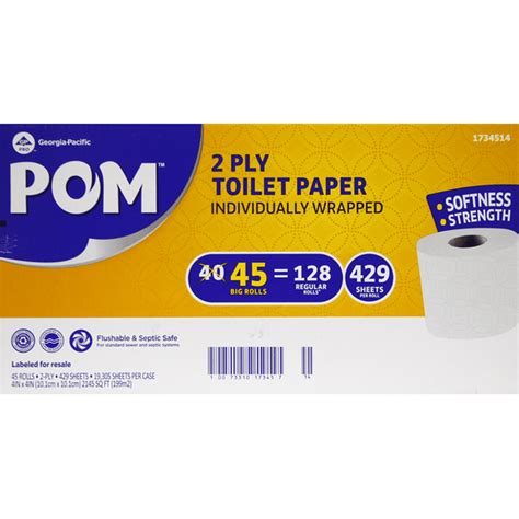 Pom Toilet Paper, 2-Ply (45 each) - Instacart