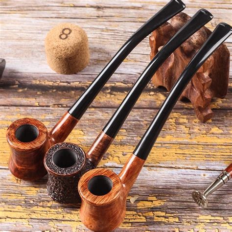 Long Briar Pipe Multi Choice Straight Smoking Pipe Best Briar Wood Pipe ...