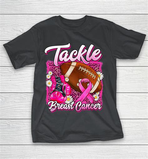 Tackle Breast Cancer Awareness Football Pink Ribbon Shirts | WoopyTee