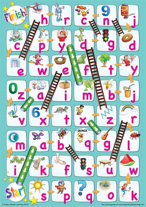 Lowercase Alphabet Chutes & Ladders Game | Super Simple Alphabet Games ...