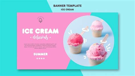 Ice cream banner template theme | Free PSD File