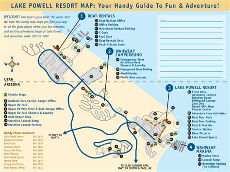 Lake Powell Resort Map | Lake powell, National parks trip, Boat rental