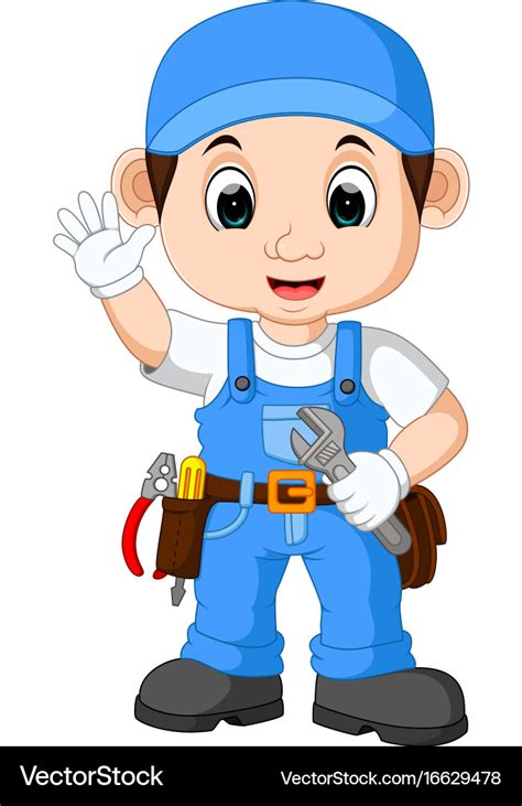 Cartoon a mechanic Royalty Free Vector Image - VectorStock