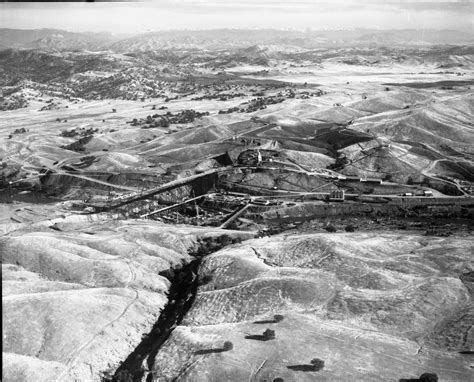 Ariel View of Friant Dam Construction