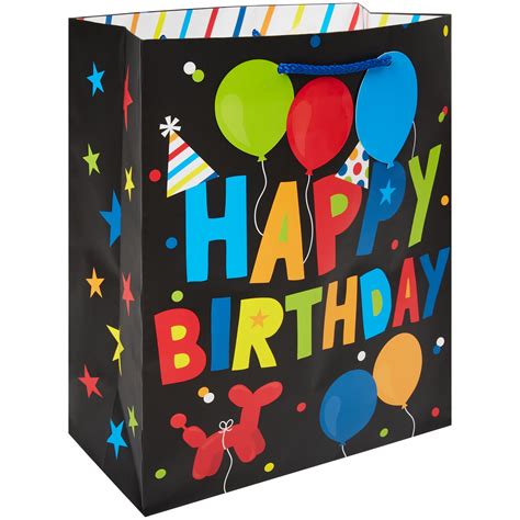 Way to Celebrate Gift Bag, Happy Birthday, Black, Multi-color - Walmart.com