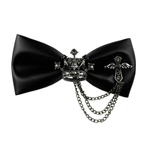 Fashion Wedding classic Black Bowtie creative metal crown decor Bow Tie Mens Suit Bow Tie Men's ...