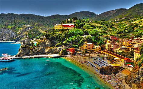 Download wallpapers Monterosso al Mare, HDR, 4k, summer, beach, resort ...