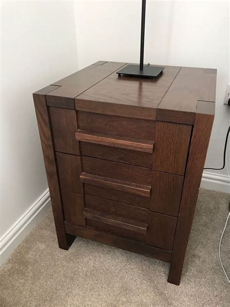 2 Bedside Tables. Dark Brown Solid Wood. M and S Sonoma | in Amble, Northumberland | Gumtree