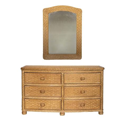 PIER 1 Wicker 6 Drawer Dresser with Mirror | Dresser with mirror, Wicker, Arched mirror