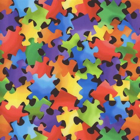 Rainbow Puzzle Pieces Quilting Cotton – Britex Fabrics