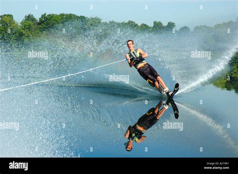 slalom water skiing Stock Photo - Alamy