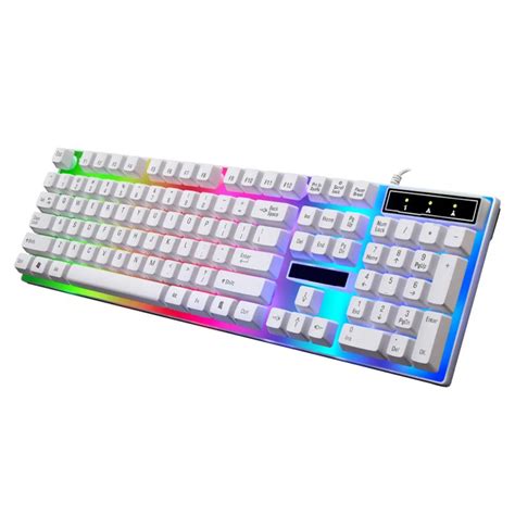 2018 Backlit keyboard Waterproof Rainbow Keyboard With Rainbow Backlight USB Wired Game ...