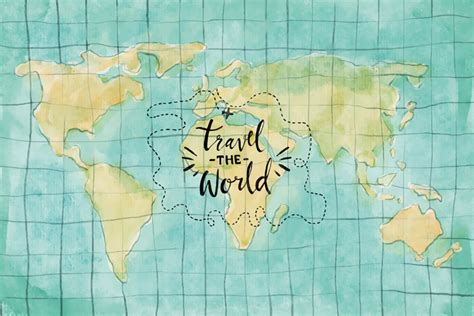 Travel the World world map art canvas - TenStickers