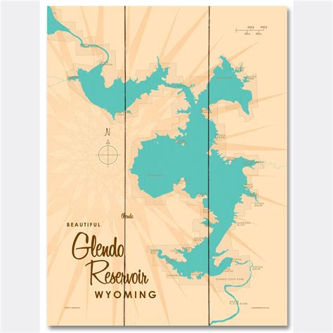 Glendo Reservoir Wyoming, Wood Sign Map Art – Lakebound