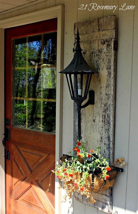 Shuttered Planter's Lantern Wall Mount | Farmhouse outdoor decor, Porch ...