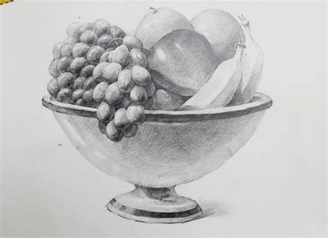 NAMIL ART: [drawing step by step] Fruit bowl - Basic Still life Pencil ...