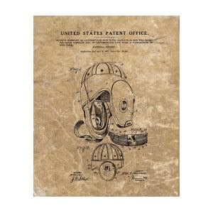 Football Helmet Patent Vintage Drawing by Dan Sproul