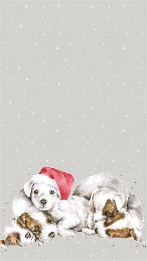 Christmas Puppies Phone Wallpaper | Winter wallpaper, Cute christmas ...