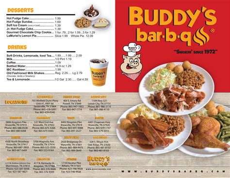 Buddy's Bar-B-Q menus in Bristol, Tennessee, United States