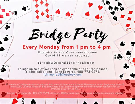 Bridge Party - Continental Country Club