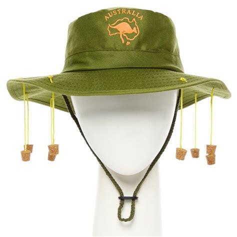 Khaki Australian Hat with Corks | Party Delights