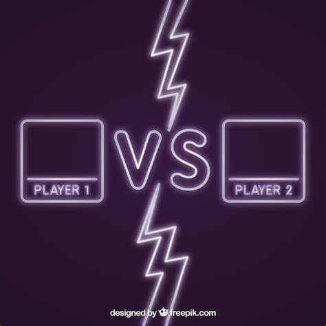 Neon versus background with players Vector | Free Download