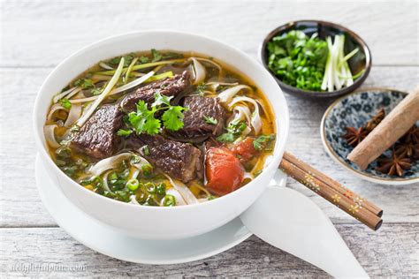 Vietnamese Beef Stew Pho Noodle Soup (Pho Bo Sot Vang) - Delightful Plate