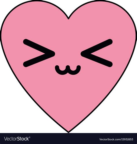 Kawaii love heart passion romantic cute icon Vector Image