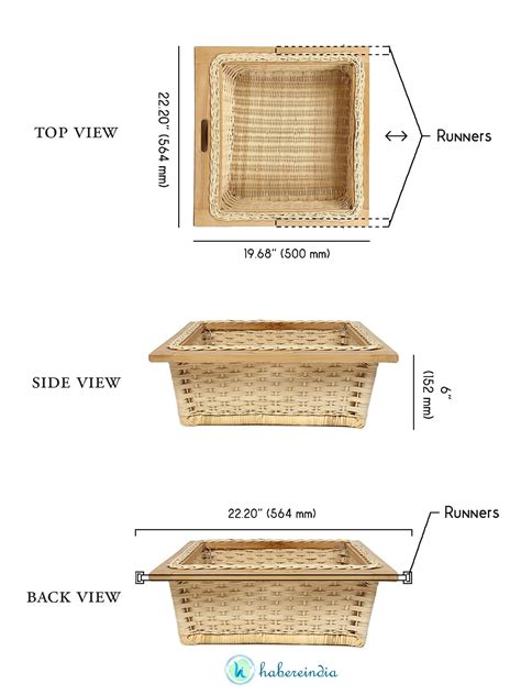 Wicker Modular Kitchen Basket | Onion Basket | Wicker Pull-Out Basket – Habere India