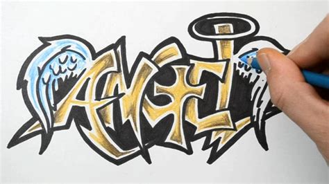 How to Draw ANGEL in Graffiti Writing - Rough Sketch Demonstration ...