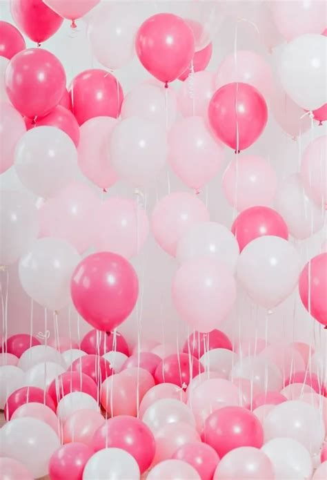 Laeacco Pink Backdrops Balloons Birthday Party Celebration Baby Child ...