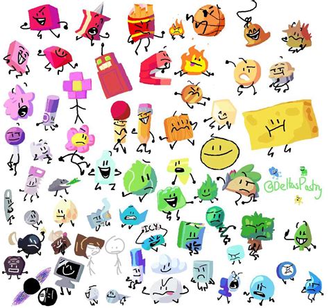 The entire BFB cast in mspaint! | BFDI💖 Amino