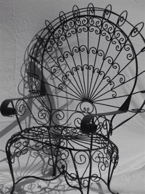 Metal peacock chair (1970s). | Antiques, Peacock chair, Wrought iron chairs