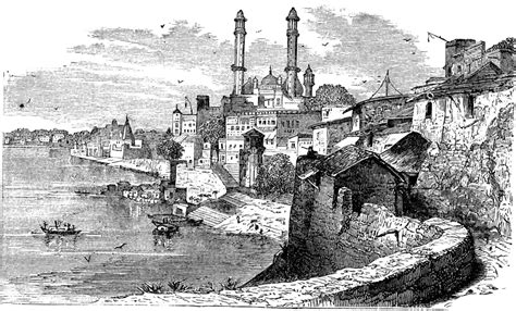 Vintage View Of Varanasi Uttar Pradesh Indiaalso Known As Banares Or Banaras Vector, Light ...