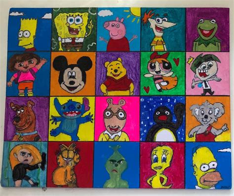 cartoon characters acrylic painting - Anisha Lyles