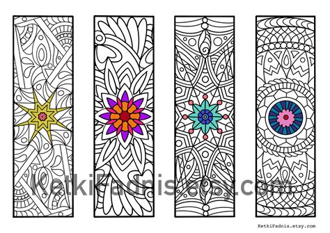 Mandala Coloring Bookmarks Bookmarks Coloring Page PDF - Etsy